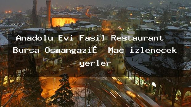 Anadolu Evi Fasıl Restaurant – Bursa Osmangazi̇ Maç izlenecek yerler