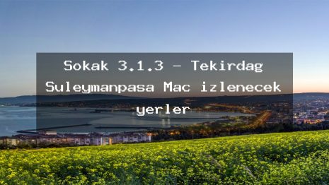 Sokak 3.1.3 – Tekirdağ Süleymanpaşa Maç izlenecek yerler