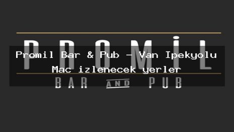 Promil Bar & Pub – Van İpekyolu Maç izlenecek yerler